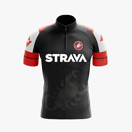 Camiseta Para Ciclista Strava Preta 02 Proteção Uv50